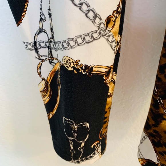 Luxe Slims Jegging XL 18-20 Collant Jean White Rope Chain Equestrian Print - Picture 7 of 14